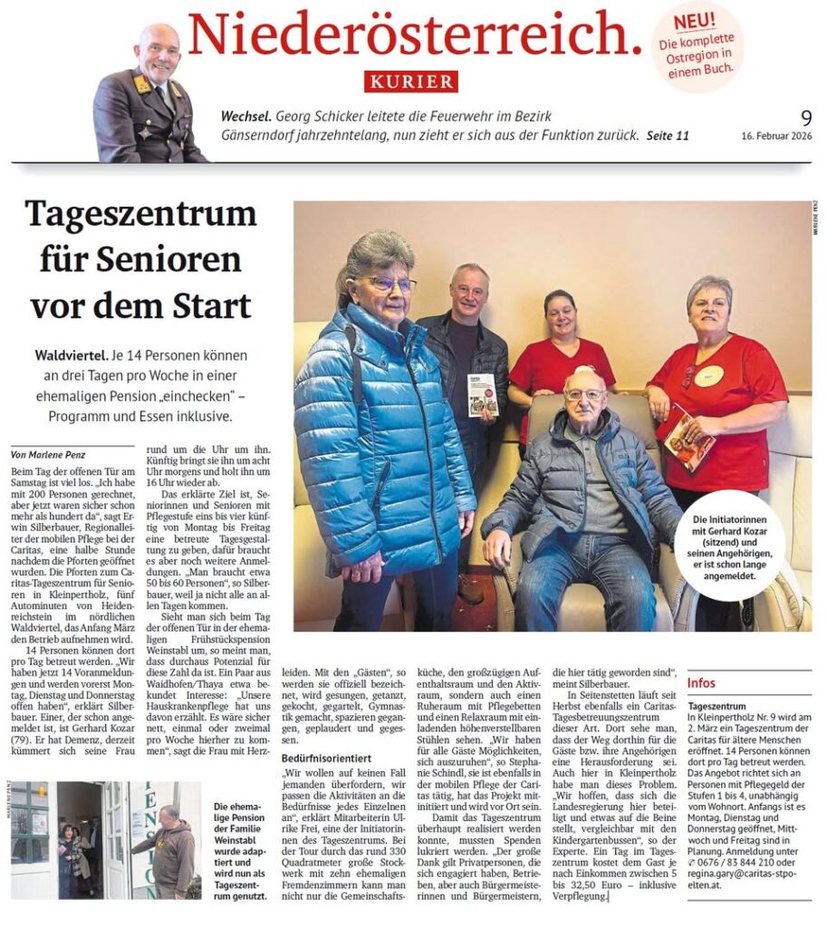 Älter werden in der Gemeinde – mit Würde, Nähe und menschlicher Zuwendung. 💙💛 Der aktuelle Kurier-Bericht über das neu...