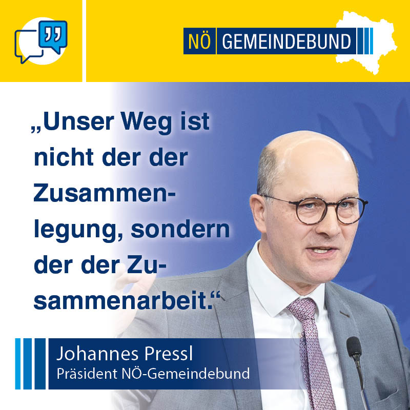 Mit klaren Worten reagiert Johannes Pressl auf die erneuten Forderungen der NEOS nach flächendeckenden Gemeindezusammenl...